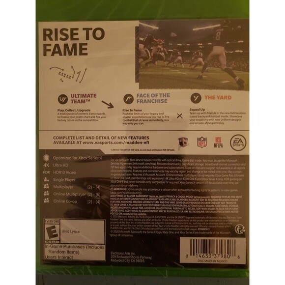 Madden NFL 21 (Factory Sealed) - Xbox One, Xbox Series X (NWT) - Picture 2 of 2